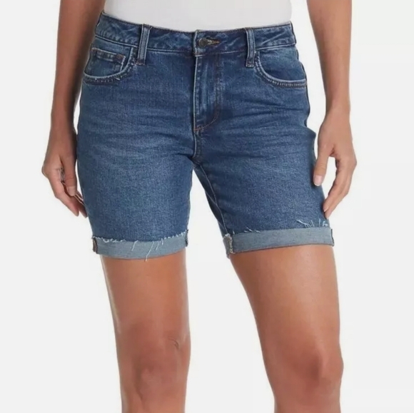 NWT Joe's Jeans Womens Easy Bermuda Mid-Rise Frayed Hem Cuffed Shorts 26 $168 - Picture 5 of 13